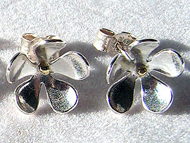 Large Flower Studs - with Gold