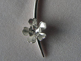 Single Flower Pendant- Plain Silver