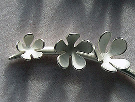 Three Flower Pendant - Plain Silver