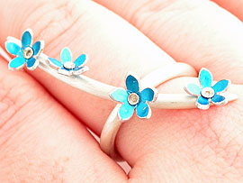 Forget - Me - Not Ring - Anodised Aluminium Silver